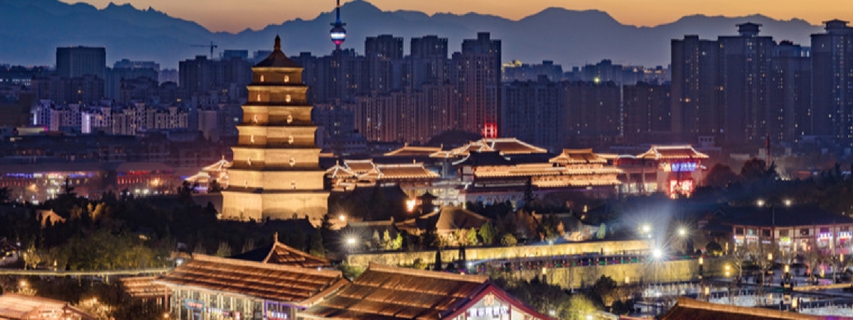 西安千年双塔古都轴线路线图片
